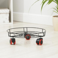 Подставка для цветов на колёсиках Доляна, 34&times;34&times;10 см, цвет чёрный