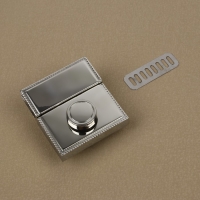 Застёжка для сумки, 4,3 &times; 4,7 см, цвет серебряный