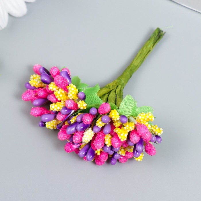 Цветы для декорирования "Соцветие" ассорти сирень 1 букет=12 цветов 8,5 см