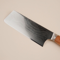 Нож кухонный SL Home &laquo;Оливия&raquo;, топорик, лезвие 17,78 см, дамасская сталь, цвет коричневый