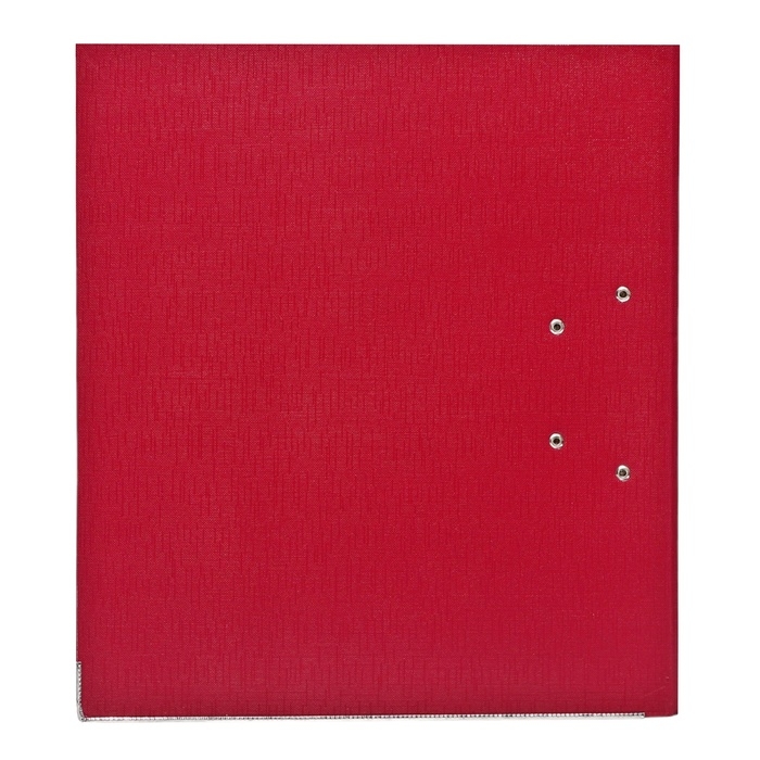 Папка-регистратор А4, 75 мм, Calligrata, ПВХ, тиснение "лен", металлическая окантовка, карман на корешок, собранная, бордовая, микс