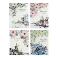 Папка формат А4, с 60 прозрачными файлами "Город", МИКС