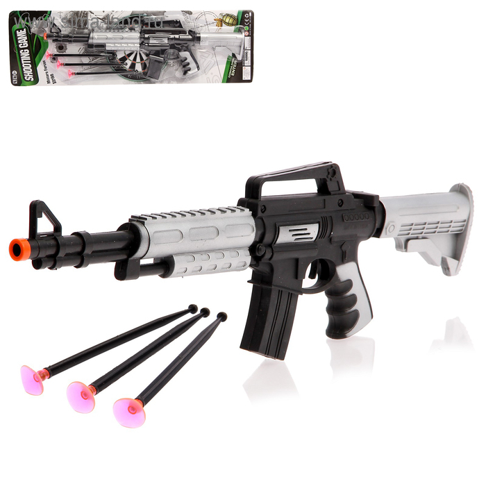 Автомат &laquo;М-16&raquo;, стреляет присосками, цвета МИКС