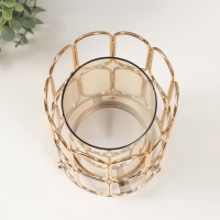 Подсвечник металл "Корнелия" золото d=9,5см 14х14х22,5 см