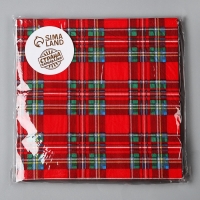 Новый год! Салфетки бумажные &laquo;Клеточка&raquo;, в наборе 20 шт.