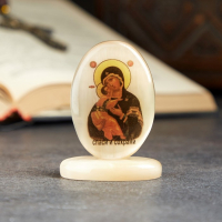 Икона &laquo;Владимирская&raquo;, на подставке, селенит