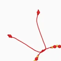 Браслет "Моана" камень пирит, длина 16 см, цв. красный