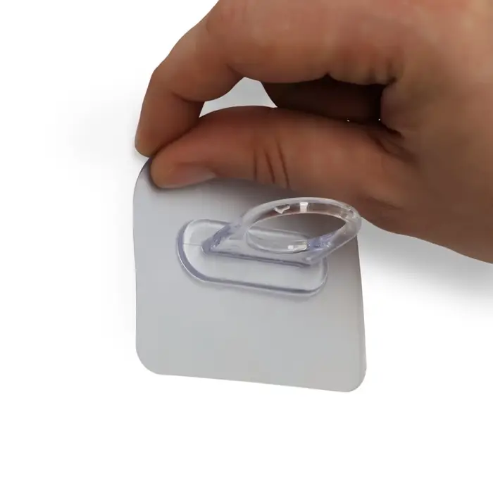 Держатель с клейкой поверхностью ТУНДРА, d=25 мм, 68&times;68 мм, прозрачный