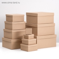 Набор квадратных коробок 11 в 1 &laquo;Крафт однотонный&raquo; 26&times;26&times;12.5 - 6.5&times;6.5&times;4 см