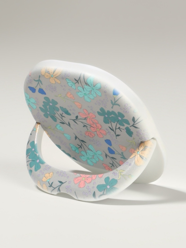 Зеркало карманное &laquo;Узор&raquo;, с подставкой, 8 &times; 8 см, цвет белый