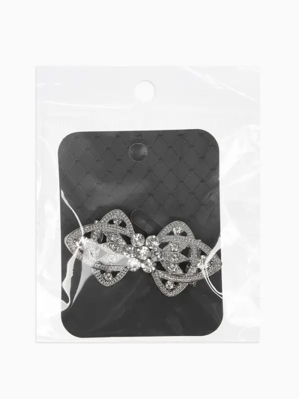 Зажим для кардигана "Ажур", лепестки, цвет белый в серебре