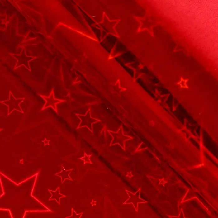 Бумага голографическая &laquo;Звездопад&raquo;, красная, 70&times;100 см