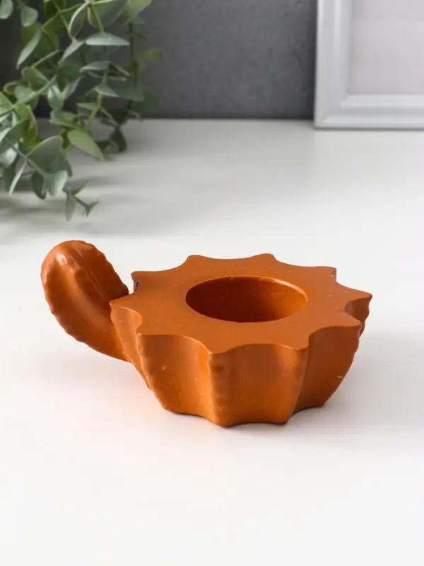 Подсвечник &laquo;Кактус&raquo;, 5.5&times;12.5&times;10 см, красная глина