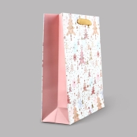 Пакет подарочный новогодний ламинированный &laquo;Ёлочки&raquo;, M 30 х 26 х 9 см