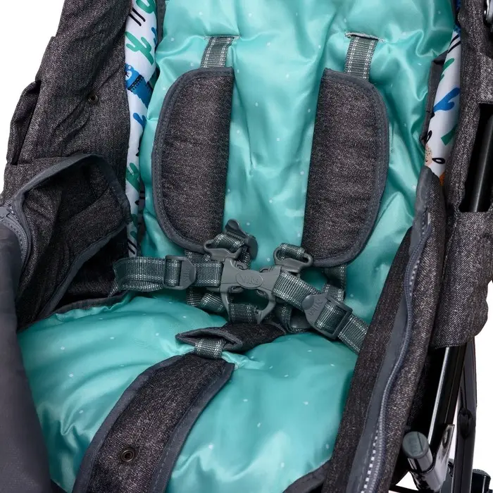 Санки - коляска &laquo;Наши детки 6&raquo;, чехол для ног, муфта, сумка, принт с ламой, серый