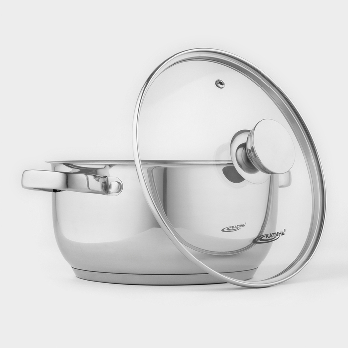 Кастрюля Катунь &laquo;Антея&raquo;, 4 л, d=22 см, капсульное дно, индукция, нержавеющая сталь, AISI - 201