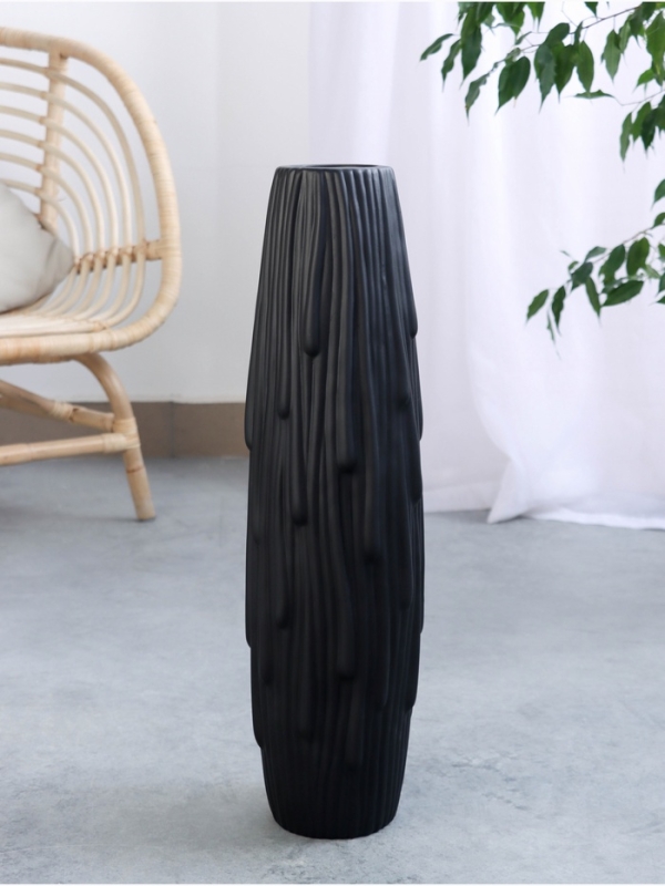 Ваза керамика напольная "Ганс" 58х13 см, чёрный