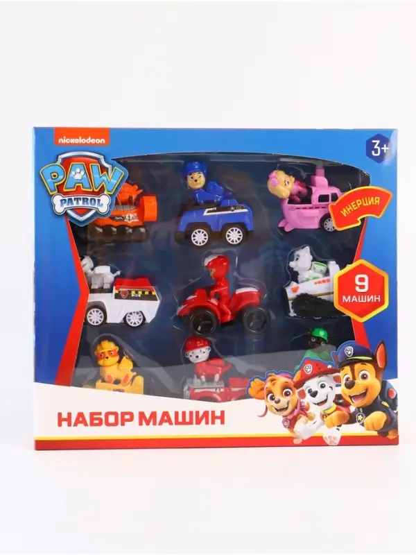 ЩЕНЯЧИЙ ПАТРУЛЬ Игровой набор машинок, 9 машинок