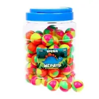 Мяч каучуковый, попрыгунчик &laquo;Время играть&raquo;, в банке, 80 шт
