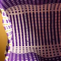 Сумка плетёная пластиковая 40х20х55 см, цв. фиолетово-белый