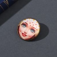 Набор брелок и значок "Русский парень и девушка" 6х11 см