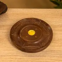 Подставка под благовония круглая, 12.5&times;12.5&times;1.5 см, дерево шишам