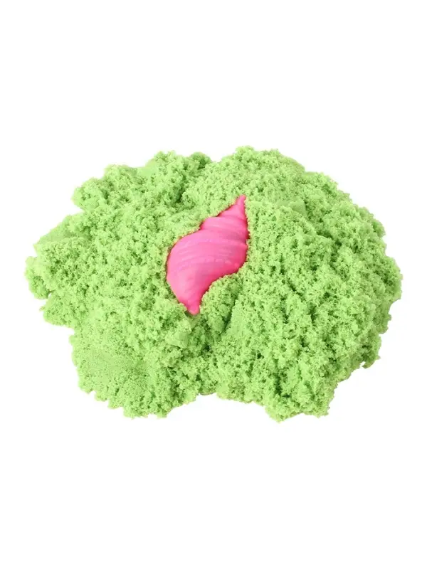 Игрушки в наборе ТМ "Космический песок" зелёный + формочка 150 г. Пакет.