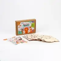 Роспись по дереву &laquo;Весёлые зверята&raquo;, 13 основ, с наклейками