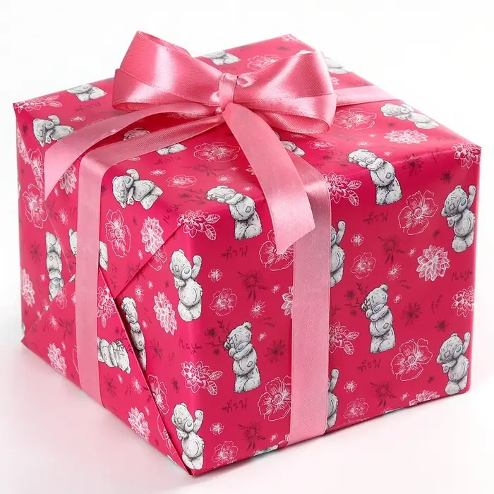 Бумага упаковочная глянцевая &laquo;Цветы&raquo;, розовая, 70х100 см