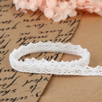 Кружево вязаное, 8 мм &times; 15 &plusmn; 1 м, цвет белый