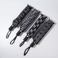 Зонт полуавтоматический &laquo;Узоры&raquo;, эпонж, 3 сложения, 8 спиц, R = 49/55 см, D = 110 см, цвет МИКС