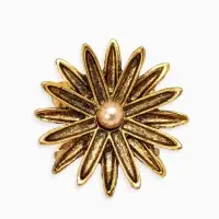 Кольцо для платка "Цветок Астра", цвет белый в чернёном золоте