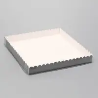 Коробка для печенья, серебряная, 25&times;25&times;3 см