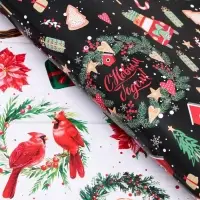 Бумага упаковочная глянцевая &laquo;Рождественские веночки&raquo;, двусторонняя, 70&times;100 см