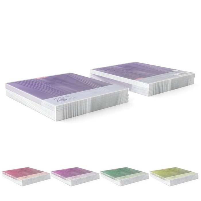 Тетрадь 48 листов в клетку, ErichKrause Duotone Next, обложка мелованный картон, блок офсет 100% белизна, МИКС (1 вид в спайке)