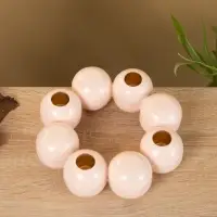 Подсвечник на 4 свечи "Бусы" с 8 сферами розовый 19х19х5,5 см