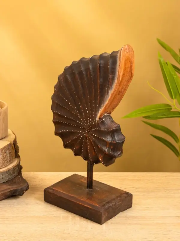 Набор сувенирный "Раковины" дерево (h - 35.30 и 25 см), цв. коричневый