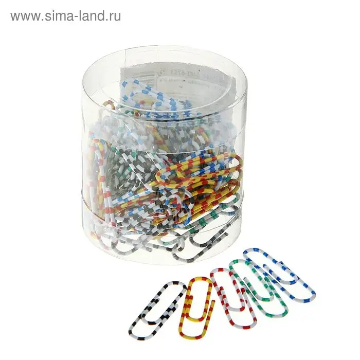 Скрепки канцелярские &laquo;Зебра&raquo;, 28 мм, 80 шт., цветные, пластиковые, в пластиковой коробке