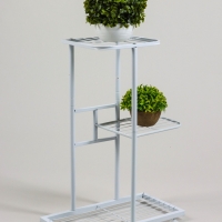 Подставка для цветов Greengo, 3 полки, 43 &times; 22 &times; 57 см, напольная, металл, белая