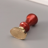 Печать для сургуча с пластиковой ручкой "Рамка овальная веточка" 6,3х3х2 см