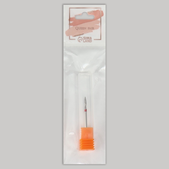 Фреза алмазная для маникюра &laquo;Пламя&raquo;, мелкая зернистость, 2,1 &times; 8 мм, в пластиковом футляре