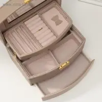 Шкатулка кожзам для украшений "Мокко" комбинированная 13х15х21,5 см