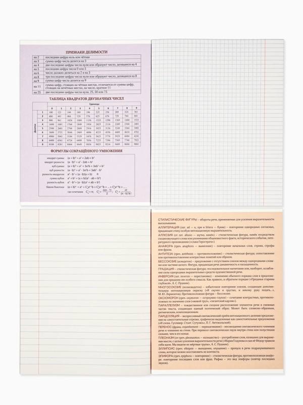 Тетради предметные, 48 л., набор из 10 шт., блок №2 &laquo;Фразы&raquo; уф лак