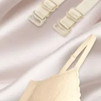 Лямки для бюстгальтера, текстильные, 1 см, 37 см, пара, бежевые