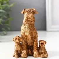 Фигура &laquo;Терьер с щенками&raquo;, 10&times;7&times;7.5 см, бронза