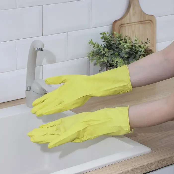 Перчатки хозяйственные Доляна, размер XL, резиновые, цвет МИКС