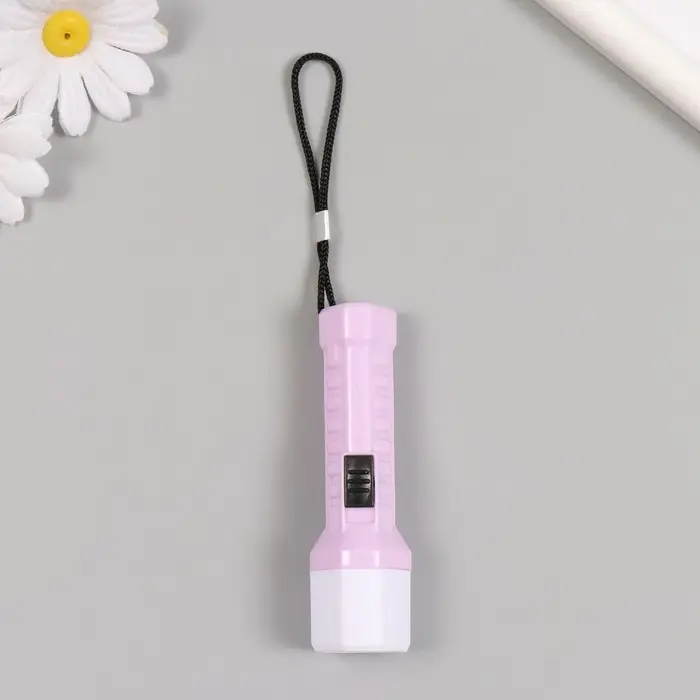 Фонарик брелок для ключей на кольце &laquo;Зефирный&raquo;, LR44&times;3 шт., 2.5&times;2.7&times;9.5 см, МИКС