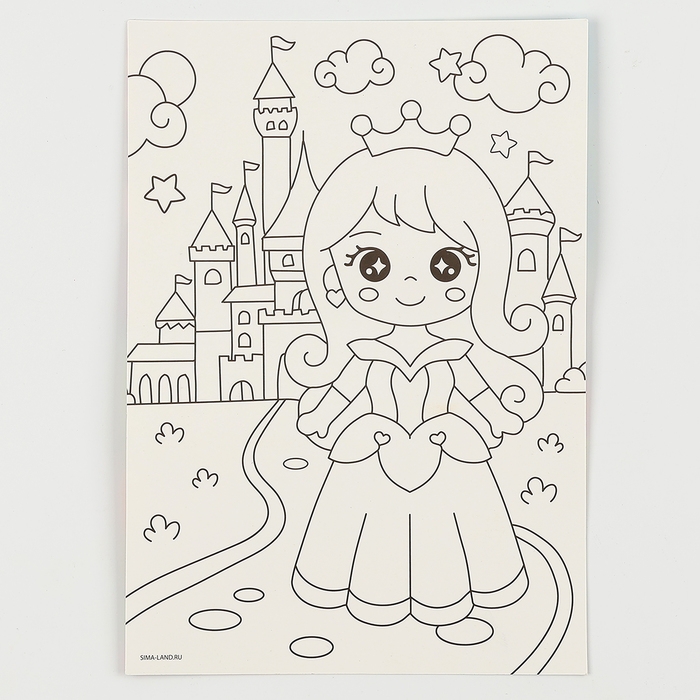 Аппликация стразами для детей &laquo;Принцесса&raquo;, набор для творчества, А5