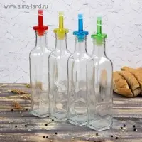 Бутыль стеклянная для соусов и масла &laquo;Классик&raquo;, 270 мл, 5&times;25 см, цвет крышки МИКС