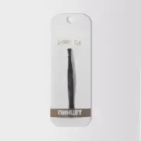 Пинцет прямой, широкий, 9 см, чёрный